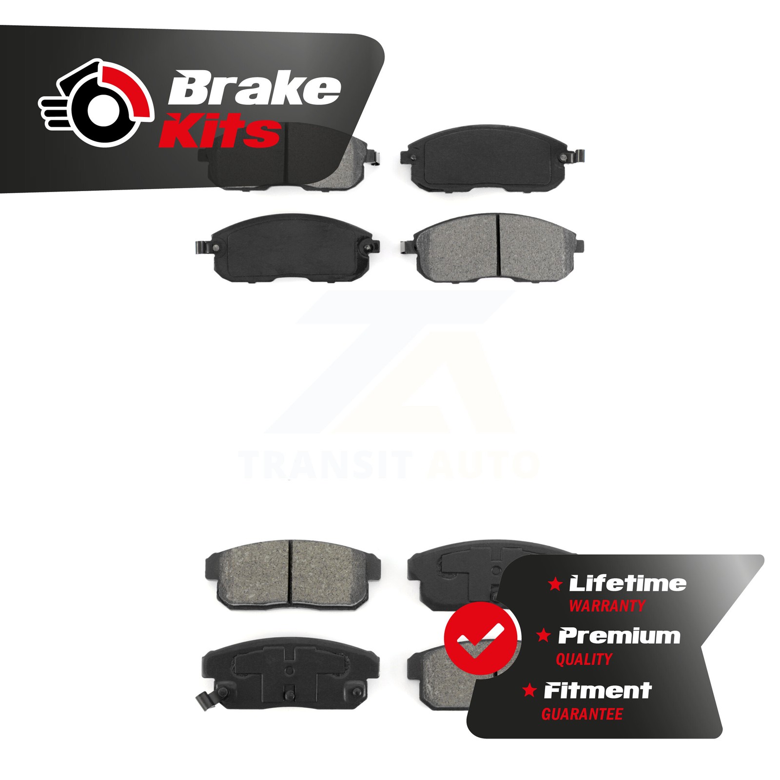 Front Rear Semi-Metallic Brake Pads Kit For 2000-2003 Nissan Maxima From 10/00