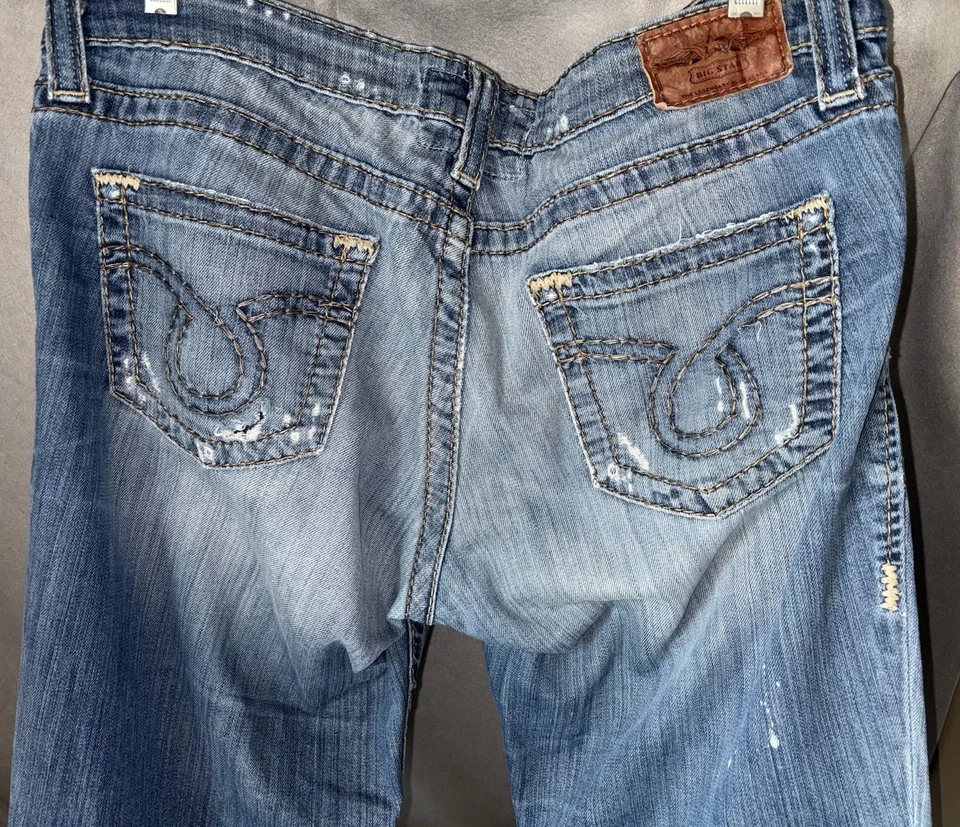 Jeans BIG STAR Miki Azul Denim Cremallera Elastizados Y2K Punto Grueso Para Hombres 31R Dobladillo Crudo Foto 2 de 4