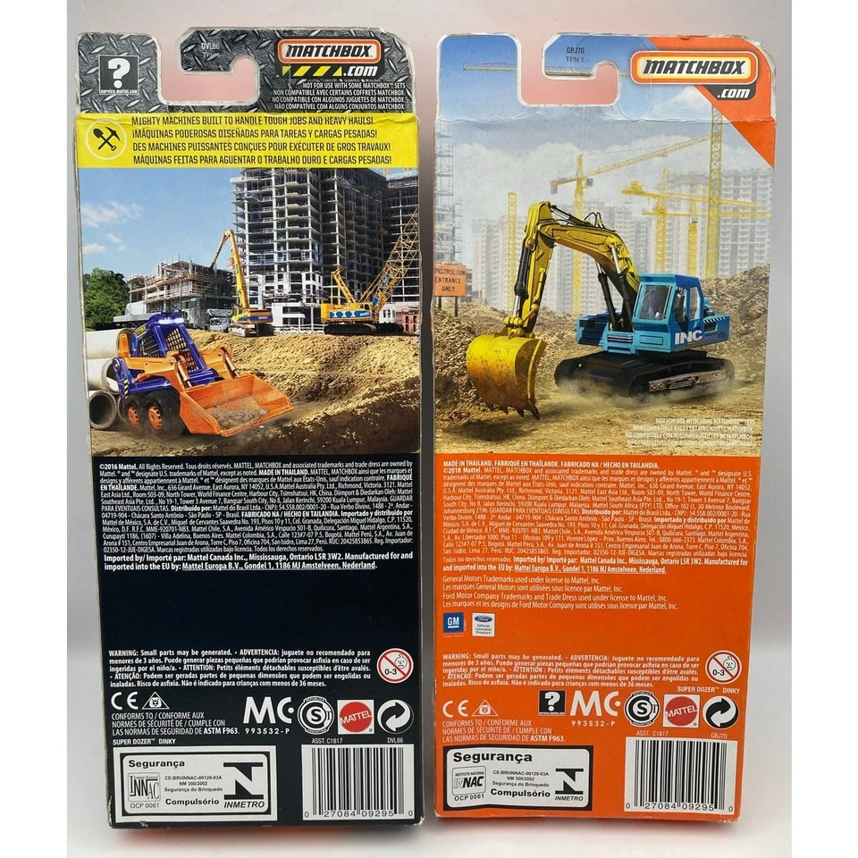NEW Matchbox Diecast Construction Vehicles (10) Metal MBX NIP 2016 2018 - Image 4 of 4