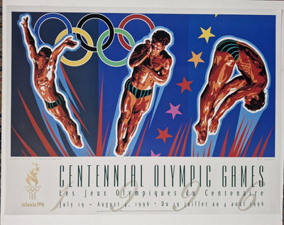 Original Vintage Olympische Spiele Tauchen Poster von 1996 Atalanta ungerahmt 
