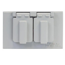 Gray 1-Gang Duplex Weatherproof Outlet Cover pack of 2 T
