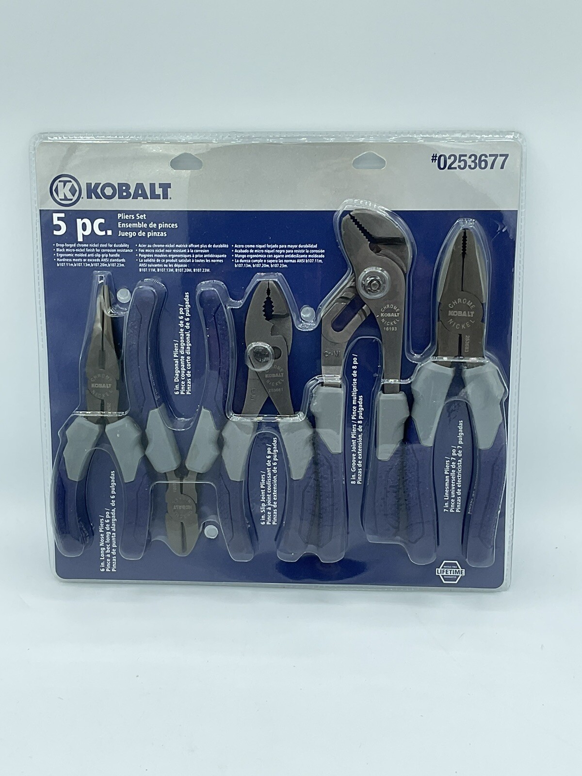 Kobalt 5 Pc Pliers Set - Black Micro-Nickel Finish - New | eBay