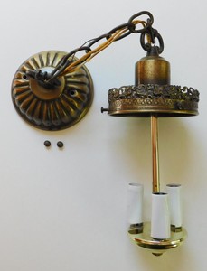 Vintage Brass Ceiling Light Canopy Glass Globe Holder Mount Parts