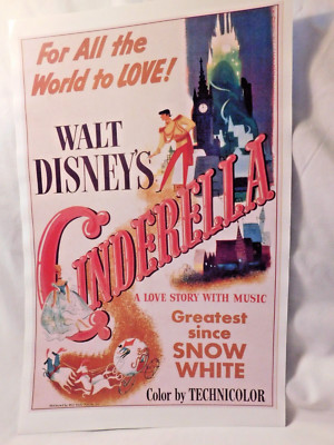Walt Disney's Cinderella RKO Radio Pictures Movie Poster Print