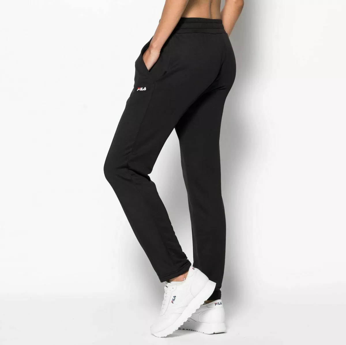 Fila Brigid Cigarette Track Pants Women's Black White Trousers Casualwear