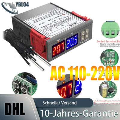 STC-3008 Temperaturthermostat-Regler digitaler Temperaturregler NTC-Sensor DE