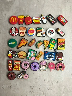 Shoe charms fit clog charms food fries meal burger pizza sweets mac