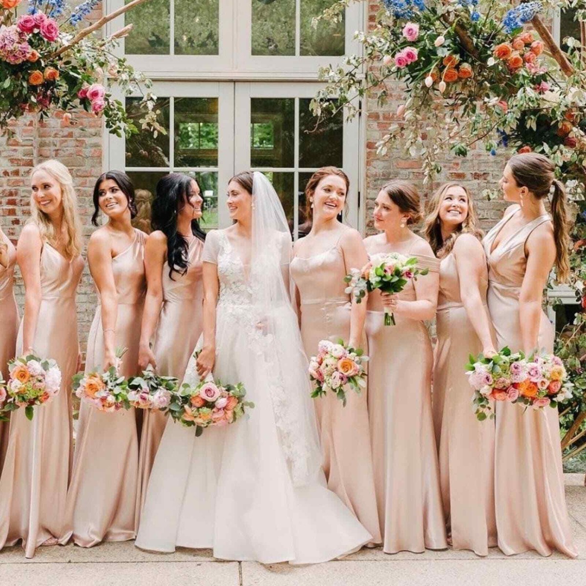 Jenny Yoo Collection Corinne Satin Bridesmaid Dress in Petal