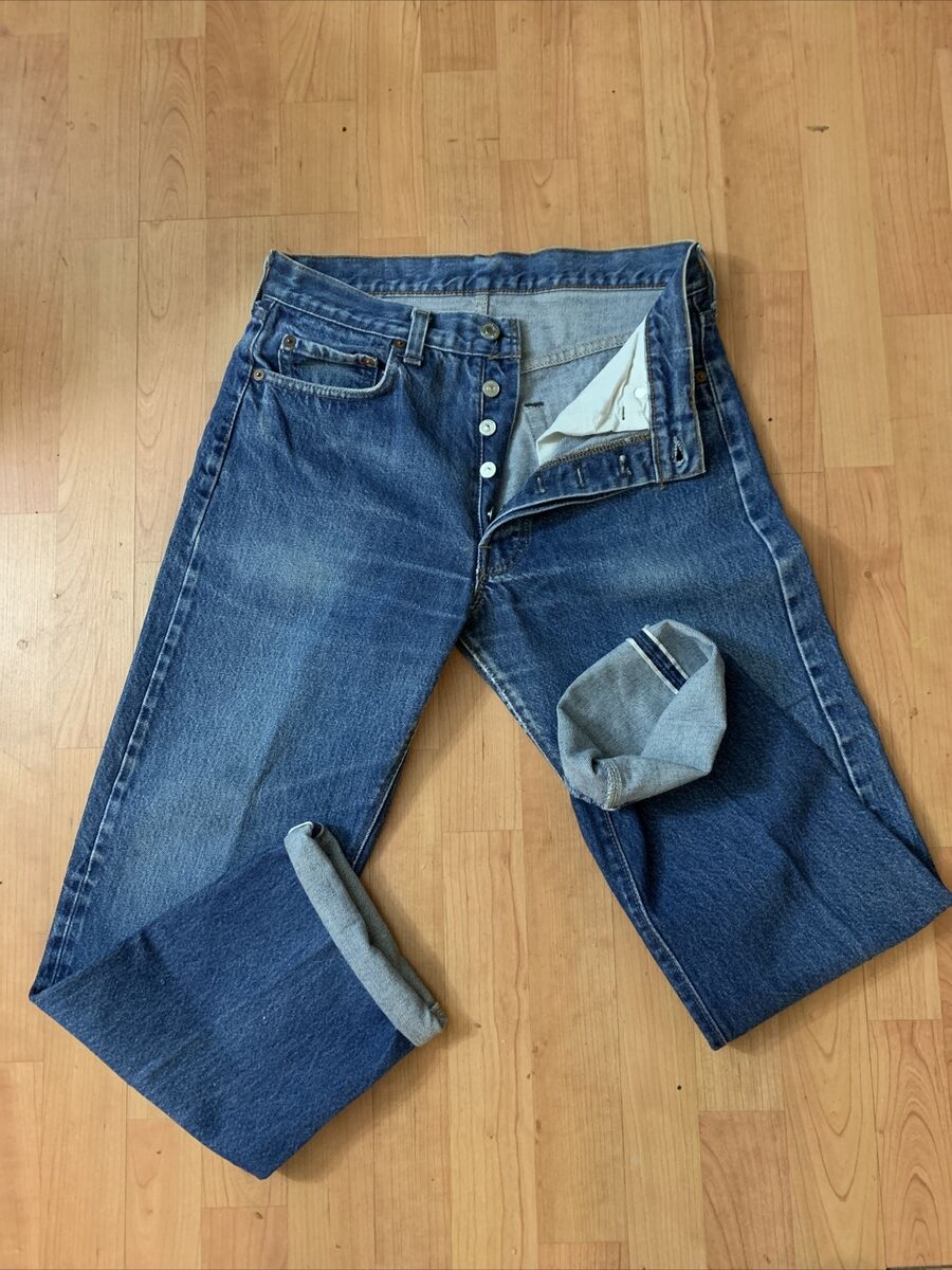 Vintage Levis 501 Redline 80s Selvedge Button #524 USA sz w Vintage Levis 501 Redline 80s Selvedge Button #524 USA sz w