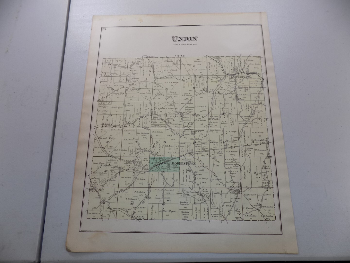 1888 Antique Belmont Co, OH, Map / TOWNSHIPS OF KIRKWOOD AND UNION eBay