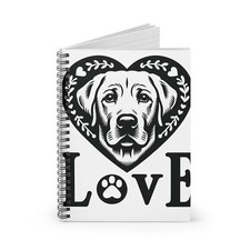 Spiral Notebook Ruled Line Labrador Retriever Heart Love Style Design 2, Gift