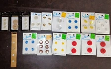 VINTAGE OLD MIXED LOT LE BOUTON ITALY GERMANY  DILL SEWING BUTTONS CARDS JAPAN