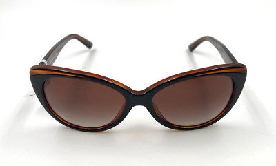 *NEW* DKNY DY4125 3639 13 CAT EYE SUNGLASSES - TOP BLACK ON HAVANA