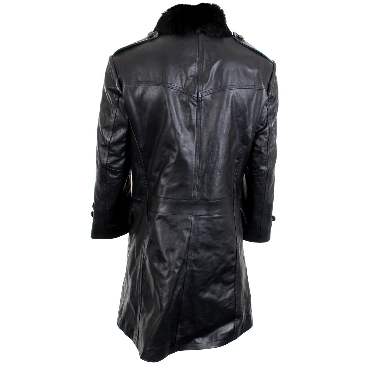 【NAISSANCE】 MOUTON COLLAR MILITARY COAT Mouton Coat- Size L – VintageFurs
