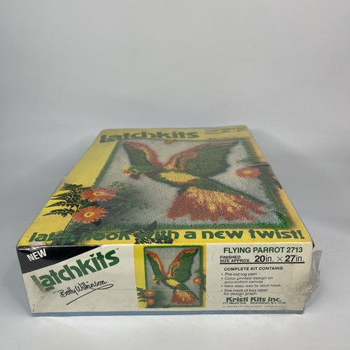 Flying Parrot Latch Hook Rug Kit Betty Wilkinson Latchkits NEW Brand New Sealed - Picture 4 of 5