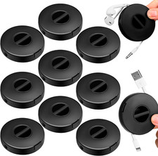 9 Pcs Charging Cord Organizer Black Portable Charger Cord Holder round Storage C