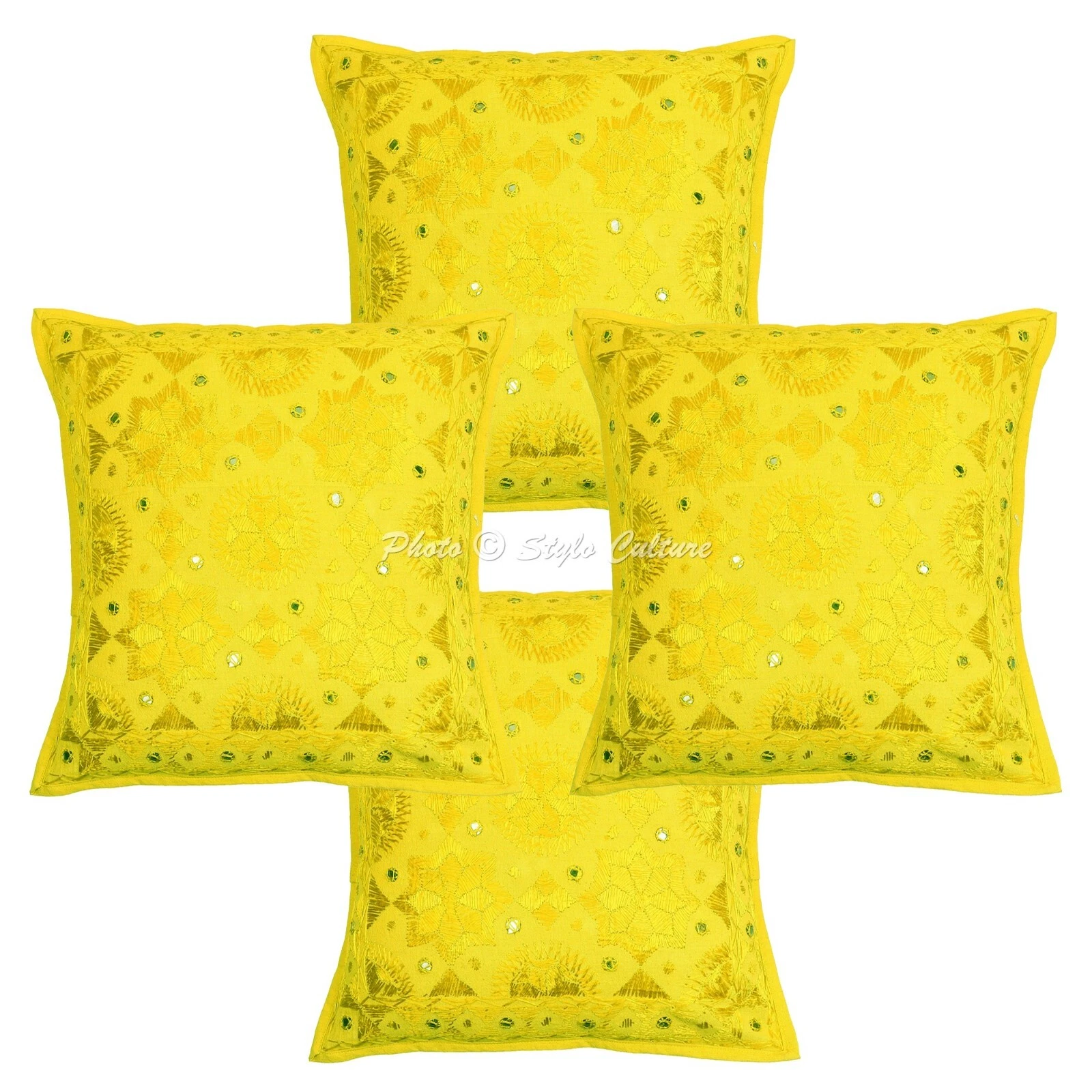 Handwoven Home Decor Cushion Boho Embroidered Throw Pillow Cover Case Meditation