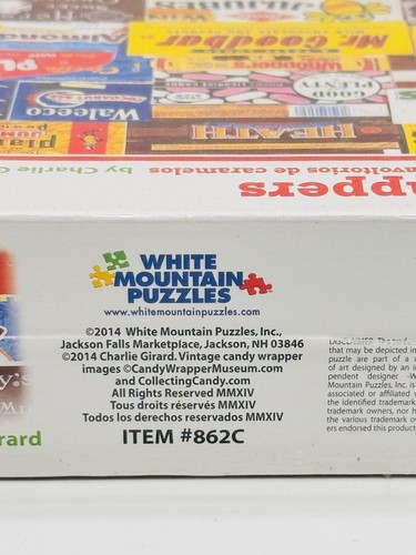 White Mountain Jigsaw Puzzle Candy Wrappers 1000 Piece New & Sealed 24" x 30" - Picture 5 of 5