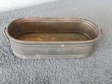 Vintage Copper Decorative Planter with Handles 12"x5"x3"  **SEE NOTES**