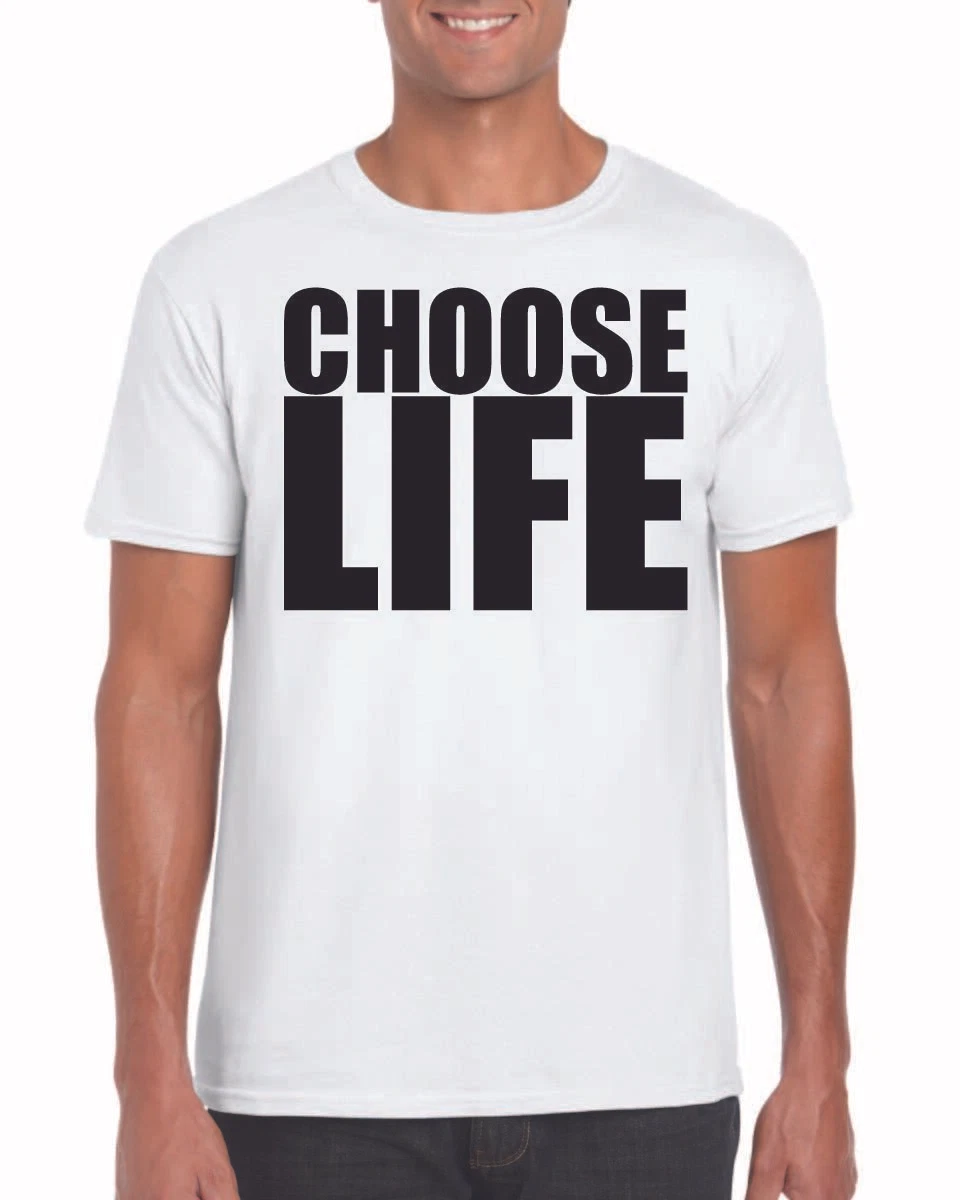 Choose Life - Maglietta da uomo e da donna anni '80, bianco, S