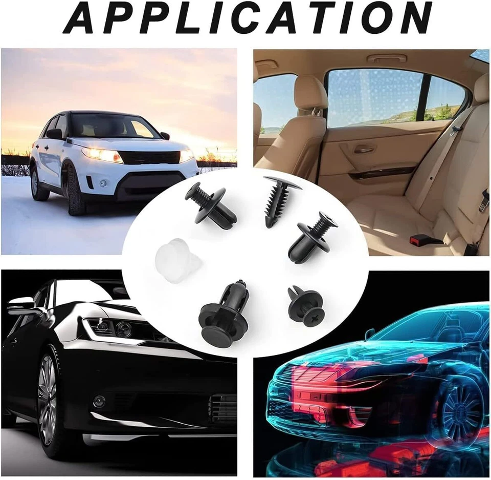 For-kia-Hyundai Set-Bumper-Fender-Liner Push Type-Retainer-Clips Fastener 100x Foto 3 de 4