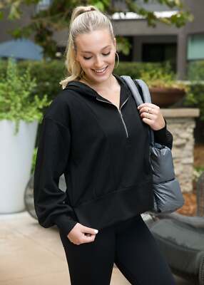 Half Zip Pullover Hoodie with Side Slit | eBay
