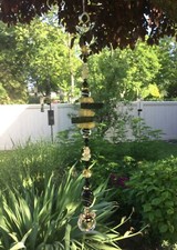 Handmade Quartz,Hematite Black Lava Agate Onyx Citrine Suncatcher Swarovski USA