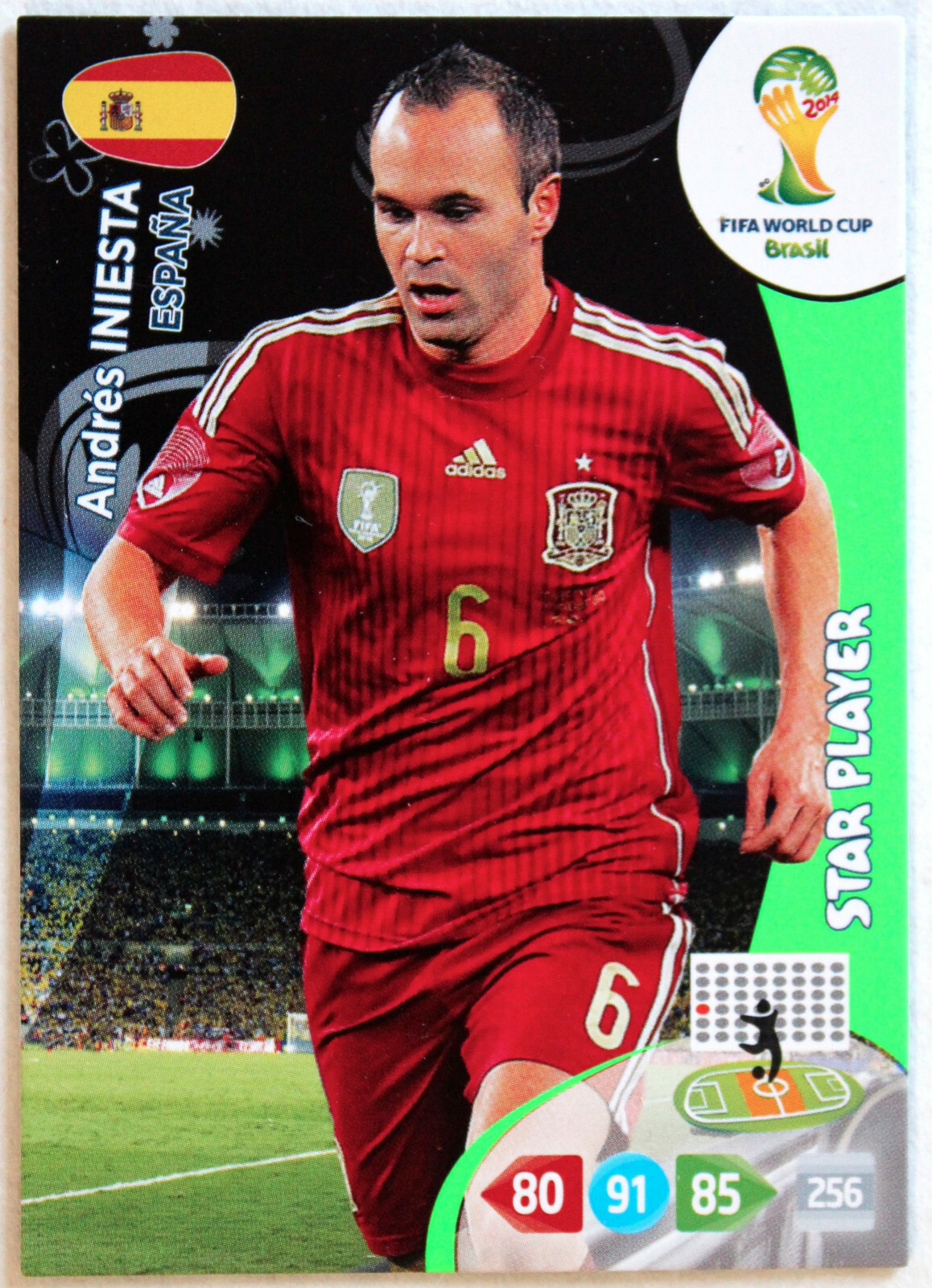 Panini Adrenalyn XL Card Andres Iniesta Star Player # 150 World Cup Brazil 2014