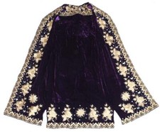 UZBEK AMAZING HANDMADE EMBROIDERY ON VELVET - DRESS CHAPAN ROBE