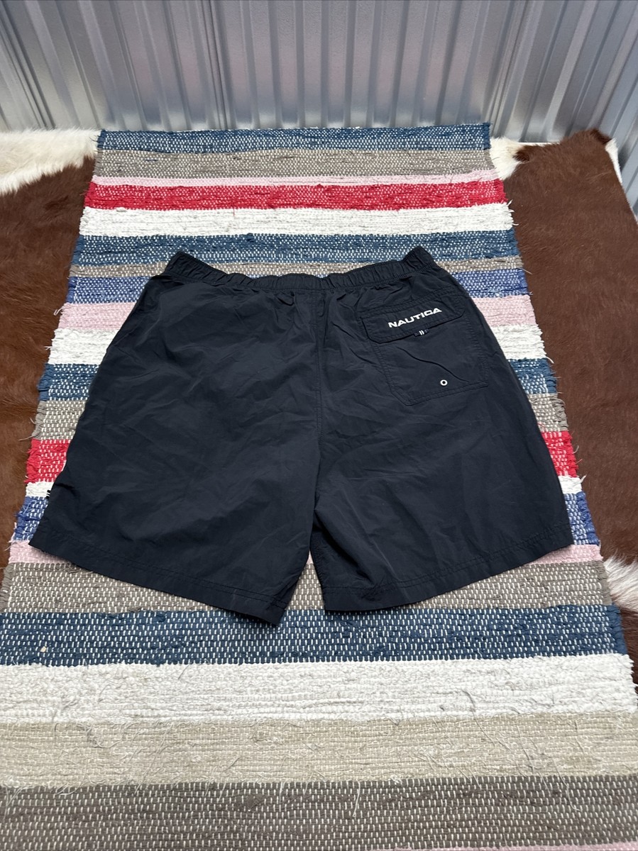 Vintage Mens Nautica Swim Shorts size XL 90s RARE Black