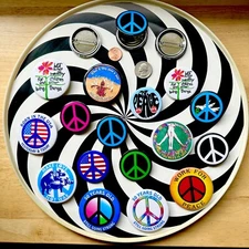 16 Choices! VINTAGE  1980s Deadstock cWild Bills ANTI WAR PEACE Button Pinback