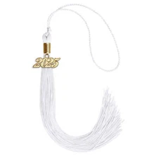Endea Graduation White Tassel With Gold Date Drop
