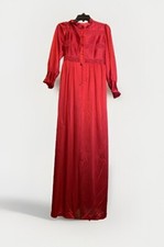 Gilead Nylon VTG long full-length Women s Red Lightweight flowy Robe Sz:Petite