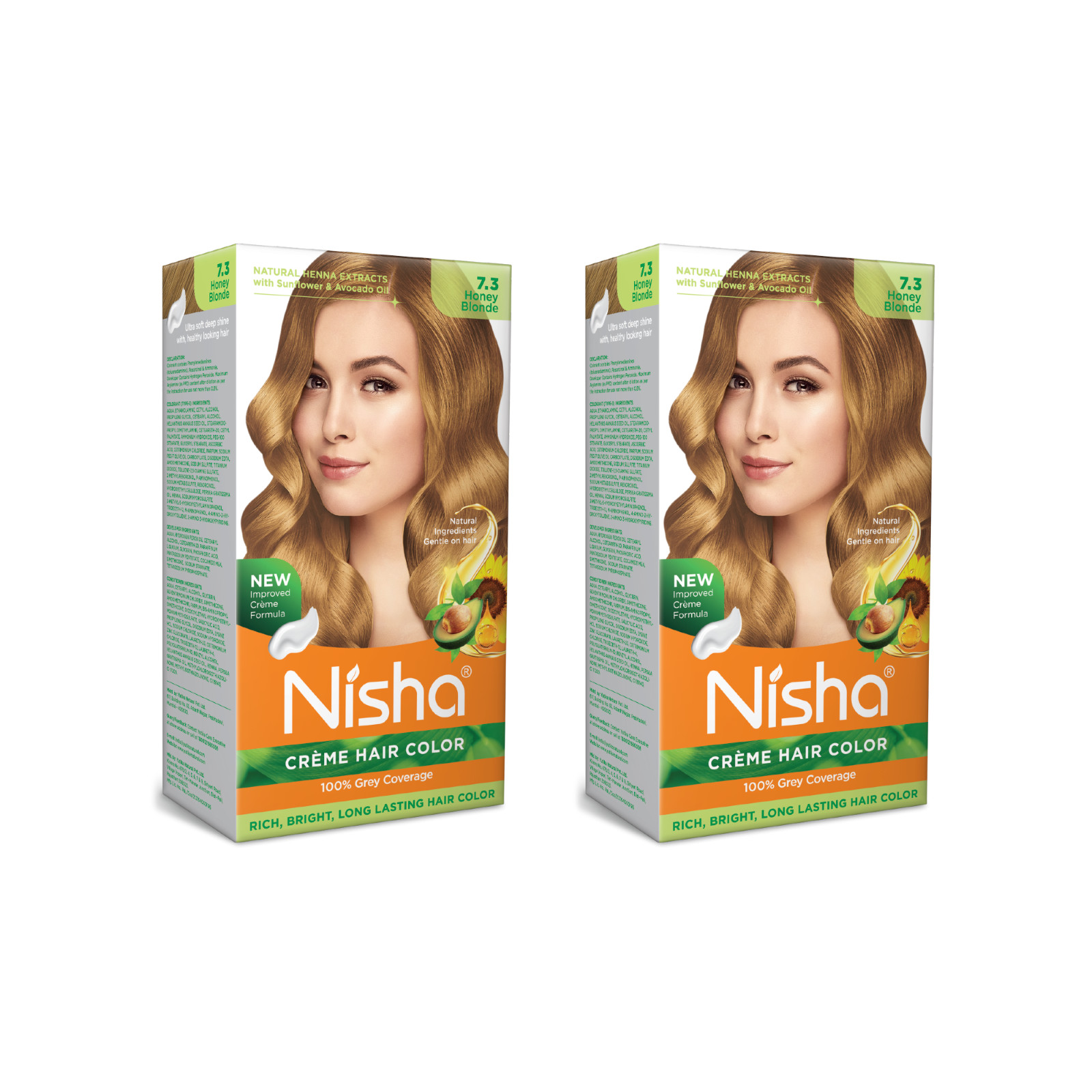 Color de cabello permanente Nisha Crème | Tinte de cabello brillo duradero (paquete de 2)
