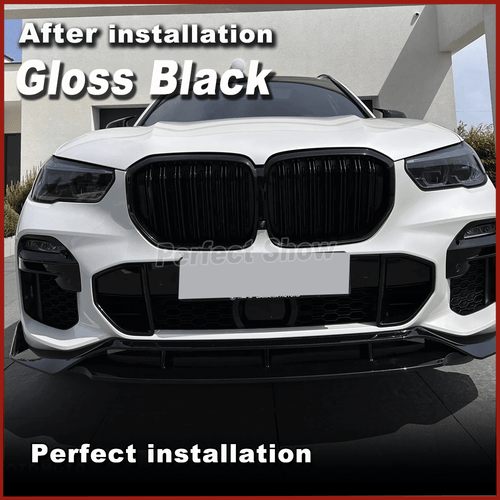 Glanz Schwarz Frontlippe Frontspoiler Frontansatz für BMW X5 G05 M-Paket 2019-20 - Picture 2 of 9