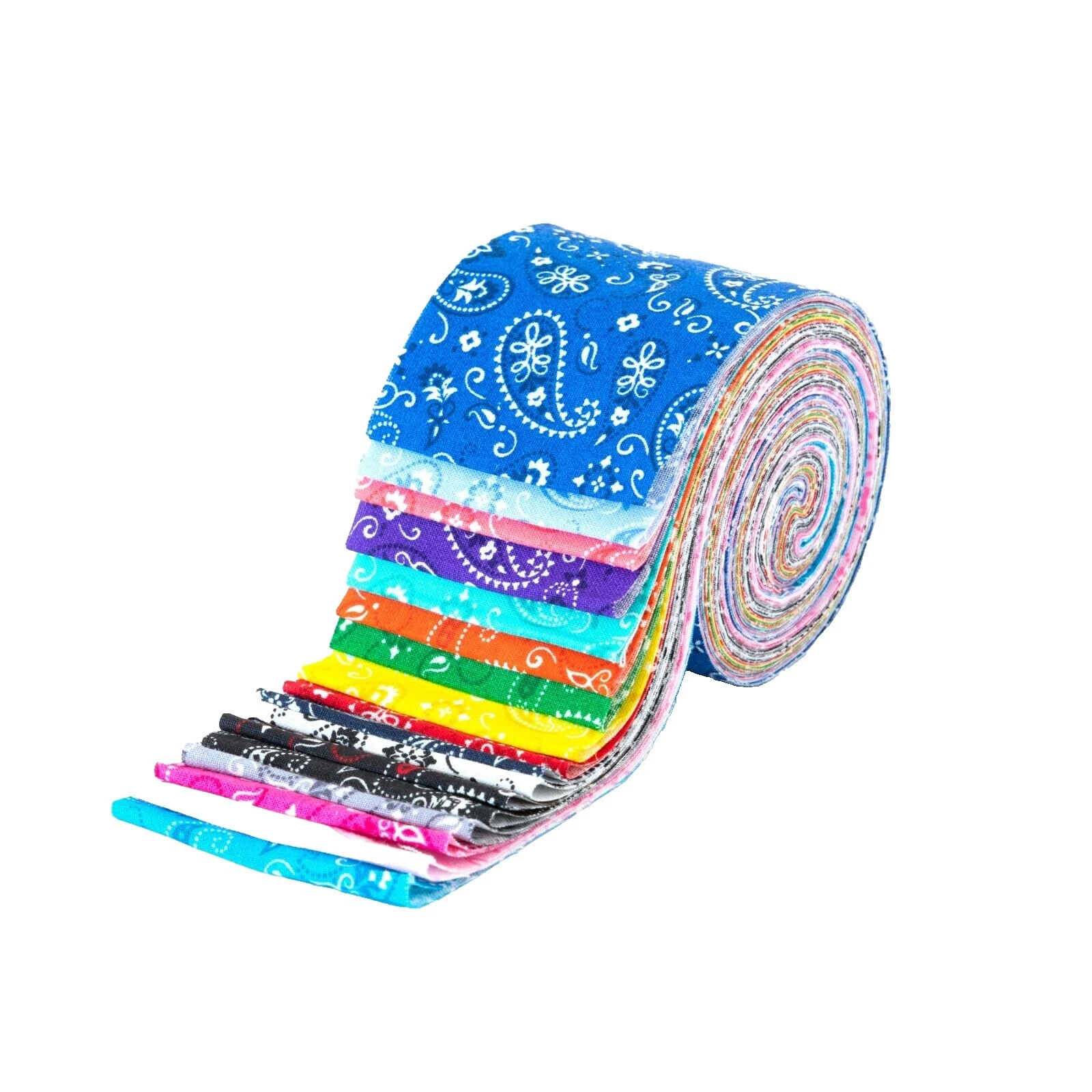 Tela Artesanal de Paisley Jelly Rolls, tiras