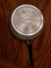 Ecolution Elements 11.5” Fry Pan, Hammered Enameled Aluminum  Non-Stick Ivory 