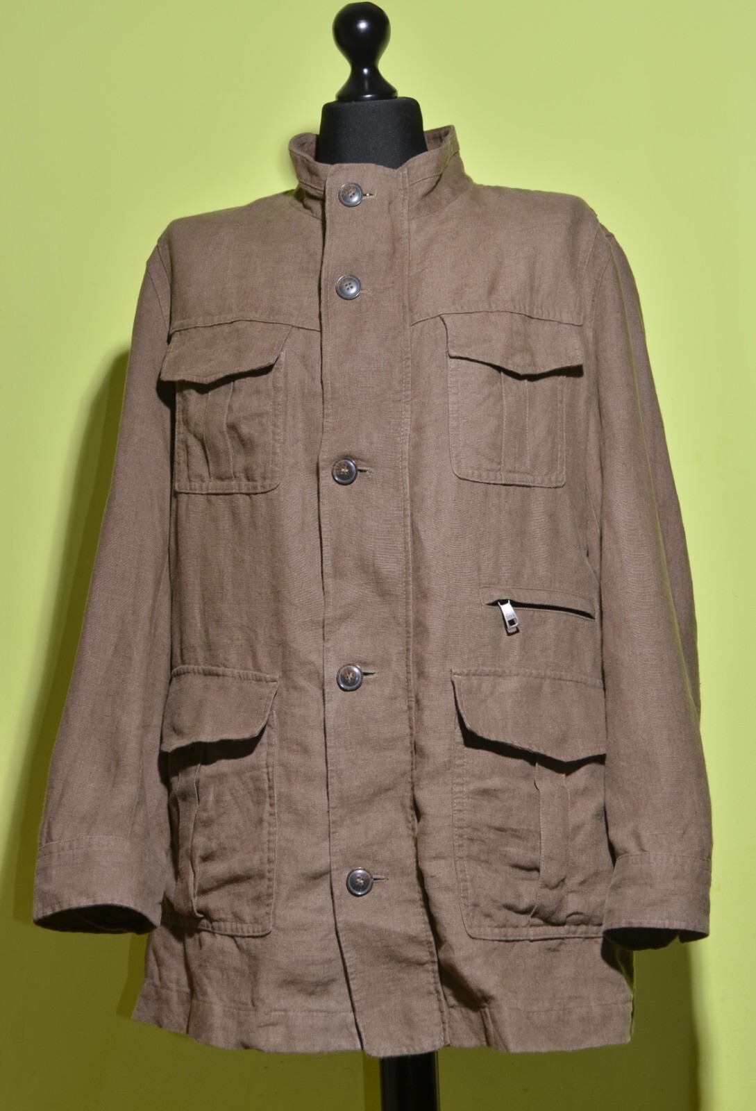 DAKS Men's 100percent Linen Multipocket Jacket Size 56 / 2XL