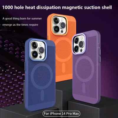 For iPhone 15 14 Plus 13 Pro Magnetic Heat Dissipation Magsafe Cooling Case