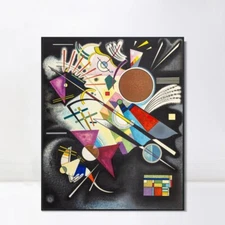 Framed Canvas Giclee Print Art Black accompaniment 1960 by Wassily Kandinsky