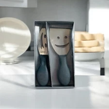 ANKYO Stainless Steel Cheese Knife Set 2 Pieces Grey Handles 5.5” New