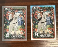 2024 Topps Holiday Spencer Torkelson H48 Silver Glitter & Base 2 Card Lot Tigers