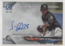 2018 Bowman Chrome Prime Chrome Signatures 15/50 Jorge Guzman #PCS-JG Auto 2f9