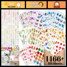 Floral Stickers for Scrapbooking - 1466 Pieces, Pressed Flower  Journaling Sup