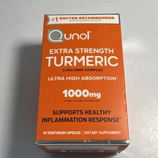 Qunol Extra Strength Turmeric Curcumin 1000mg  30ct Exp 07/2026 Sealed