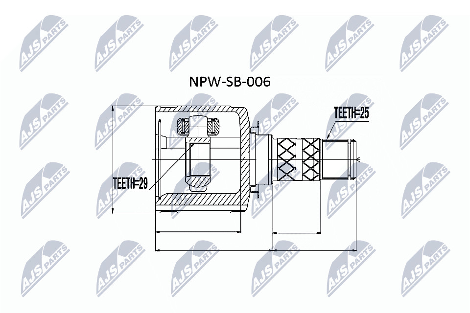 N.T.Y. NPW-SB-006.NTY Joint Kit, drive shaft for SUBARU