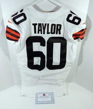 2021 Cleveland Browns Alex Taylor #60 Game Used White Jersey 44 DP23479