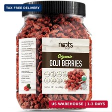 USDA Organic Dried Goji Berries 14.1oz Jar 1 Pack Bulk Supply of