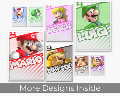 Mario Wandbild Poster Druck Wohndeko Bild Kunstwerk Galerie A4 A3 Gamer