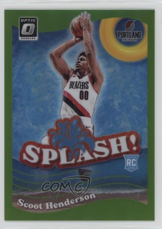 2023 Donruss Optic Splash! Lime Green Prizm 34/149 Scoot Henderson Rookie RC 1v7